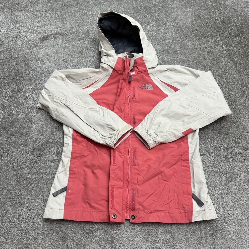 The North Face HyVent Alpine Polartec Jacket Girls Large Pink White Hoodie Zip